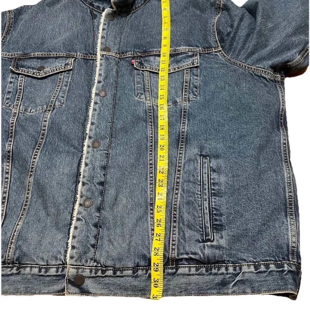 Levi’s Men’s Sherpa Trucker Jacket 3XL Medium Blue Denim Clean Sherpa - Picture 6 of 14